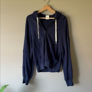 Aerie Offline Navy Blue Zip-Up Hoodie